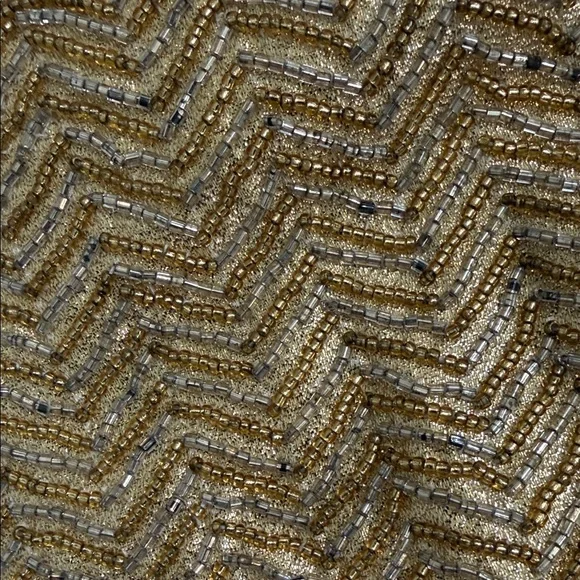 La Regaie Gold Chevron Crossbody Evening Bag Vintage Y2K - Picture 3 of 7